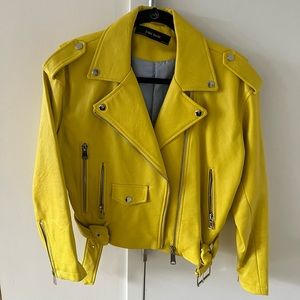 Yellow Zara Leather Jacket (M)